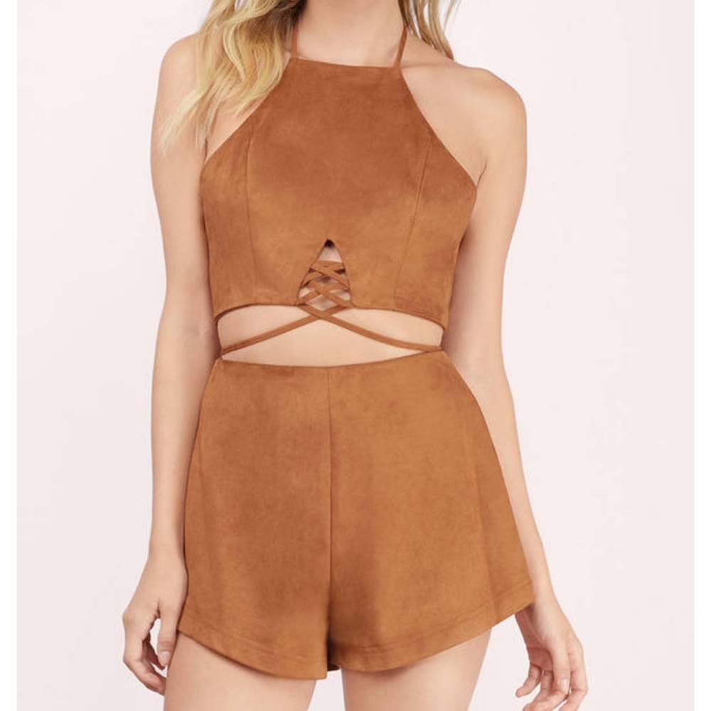 TOBI Boho Faux Suede Romper COACHELLA OUTFIT